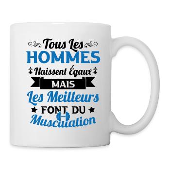 Hommes égaux les meilleurs font de la musculation - Mug blanc - blanc - Droite