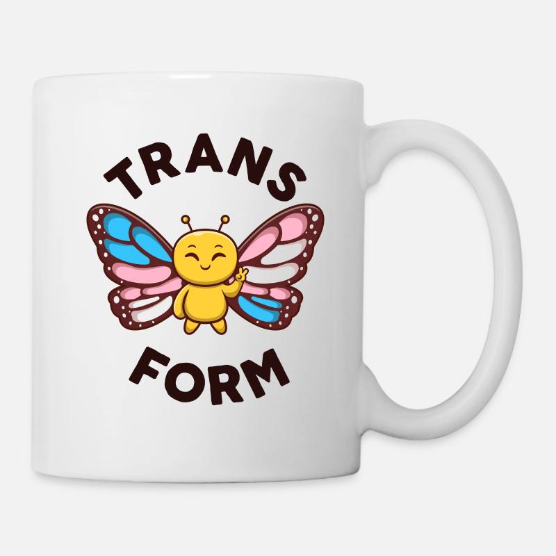 Monarque transgenre Papillon Trans Forme Kawaii - Mug blanc - blanc