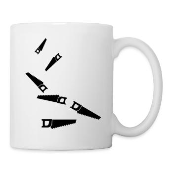 Icône de scie - Mug blanc - blanc - Droite