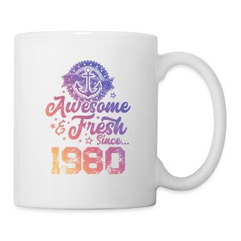 1980 génial frais - Mug blanc - blanc - Droite