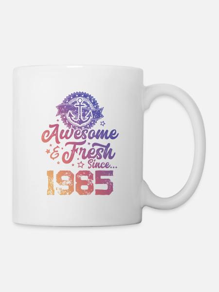 1985 awesome fresh - Tasse - Weiß