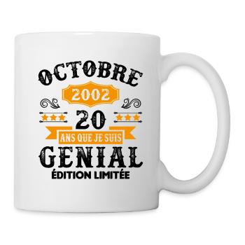 20 Ans Anniversaire Vintage Né(e) en Octobre 2002 - Mug blanc - blanc - Droite