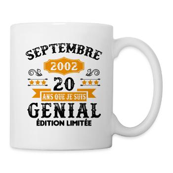 20 Ans Anniversaire Vintage En Septembre 2002 - Mug blanc - blanc - Droite