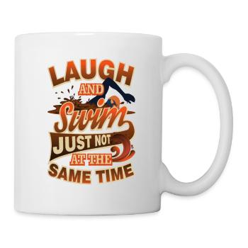 Natation Humour Rire et Nager Juste Pas au - Mug blanc - blanc - Droite
