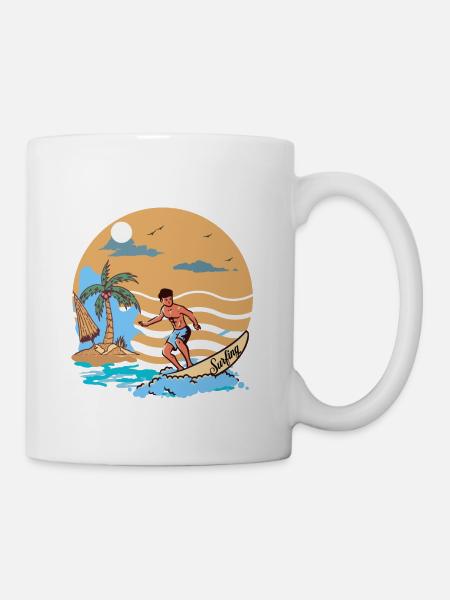 surfing free way of life - Mug blanc - blanc