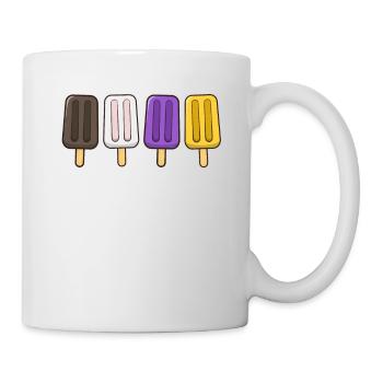 Gender Nonbinary Popsicles 4th of July Subtle - Mug - white - Right