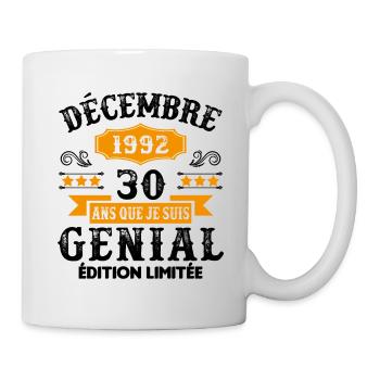 30 Ans Anniversaire Vintage Né(e) en Décembre 1992 - Mug blanc - blanc - Droite