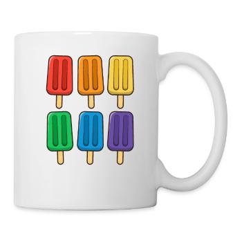 LGBT Flag Eis am Stiel 4. Juli Gay Subtle Pride - Tasse - Weiß - Rechts