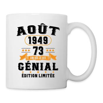 73 Ans Anniversaire Vintage Né(e) en Août 1949 - Mug blanc - blanc - Droite