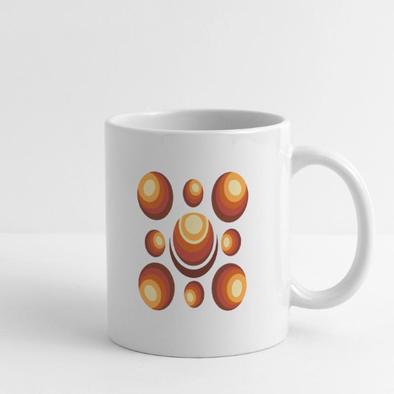 70s Wallpaper Pattern Retro Circle Pattern Mug blanc