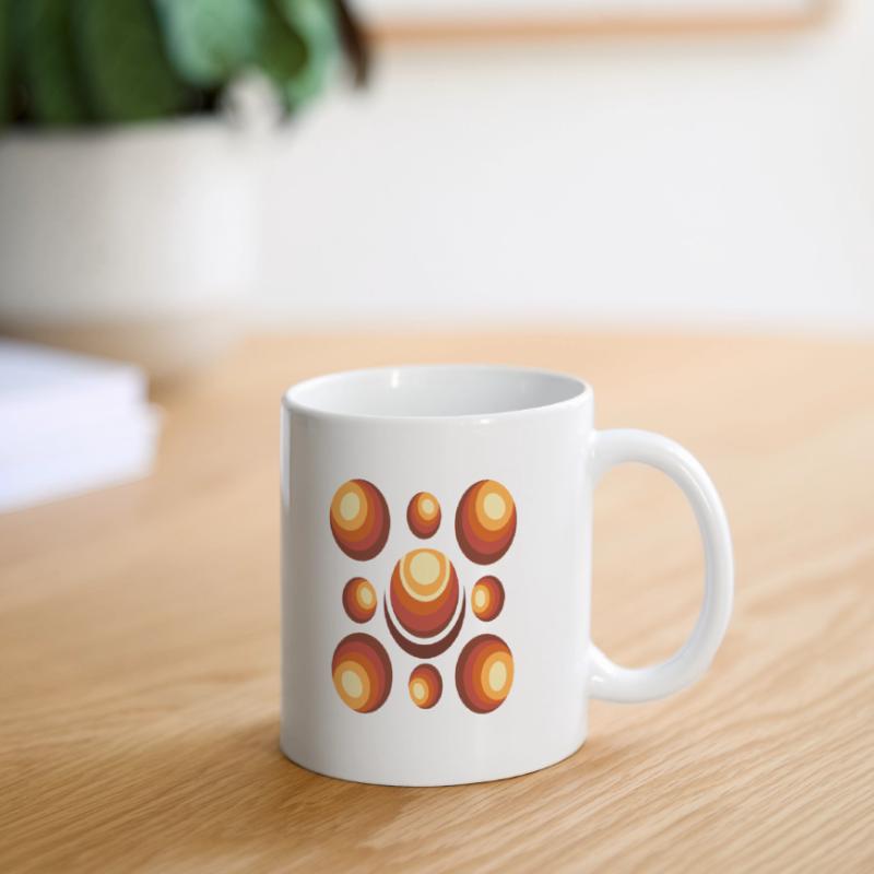 70s Wallpaper Pattern Retro Circle Pattern Mug blanc
