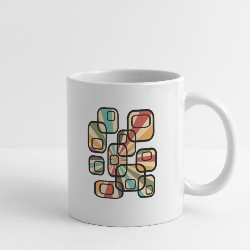 70s wallpaper pattern cuboid retro pattern Mug