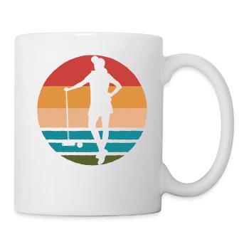 Krocket Dame Frauen Retro - Tasse - Weiß - Rechts