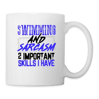 Schwimmer-Geschenkideen Schwimmen und Sarkasmus 2 - Tasse - Weiß - Rechts
