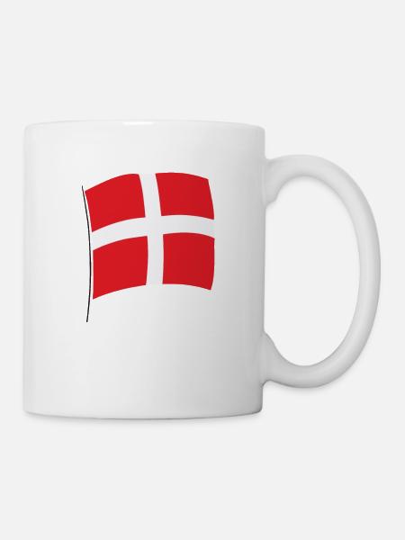 Danemark Drapeau Danois Drapeau Danmark Danemark - Mug blanc - blanc