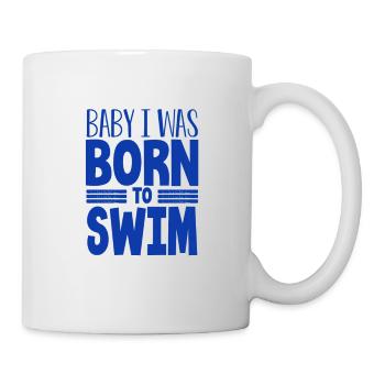 Cadeau de nageur Bébé je suis né pour nager Natation - Mug blanc - blanc - Droite