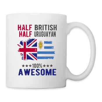 Moitié britannique moitié uruguayen - Mug blanc - blanc - Droite