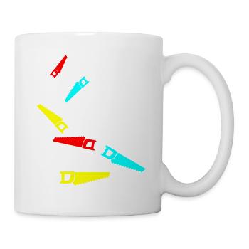 Icône de scie - Mug blanc - blanc - Droite