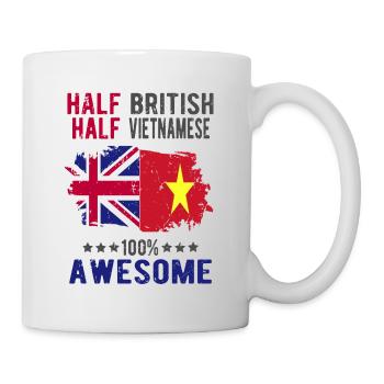 Halb Brite Halb Vietnamese - Tasse - Weiß - Rechts