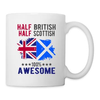 Halb Brite Halb Schotte - Tasse - Weiß - Rechts
