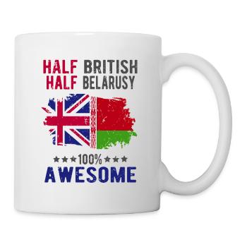 Halb Brite Halb Belarusse - Tasse - Weiß - Rechts