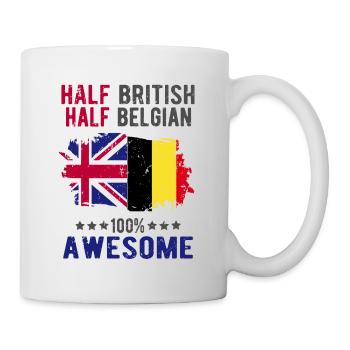 Halb Brite Halb Belgier - Tasse - Weiß - Rechts