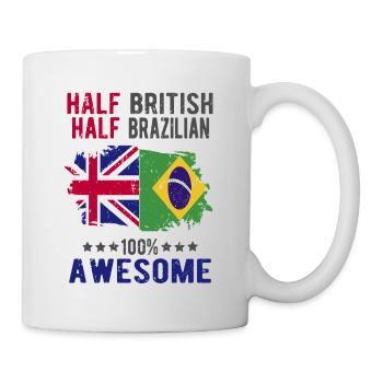 Halb Brite Halb Brasilianer - Tasse - Weiß - Rechts