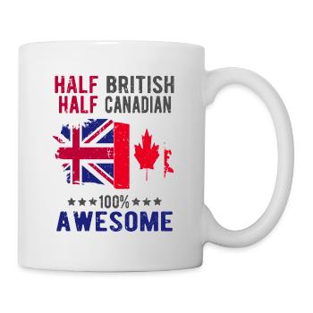 Moitié britannique moitié canadien - Mug blanc - blanc - Droite