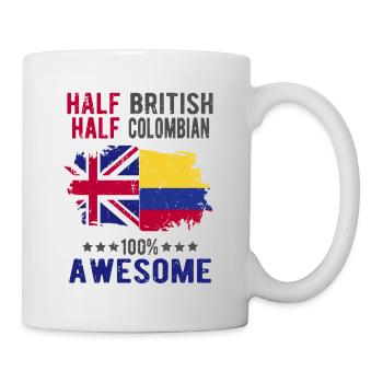 Halb Brite Halb Kolumbianer - Tasse - Weiß - Rechts