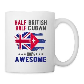 Halb Brite Halb Kubaner - Tasse - Weiß - Rechts