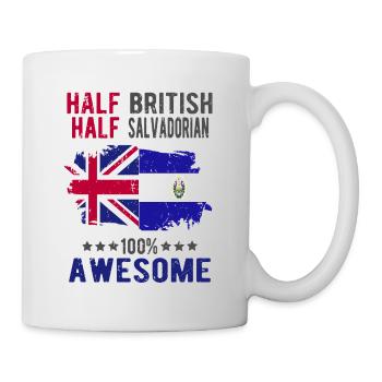 Moitié britannique moitié salvadorien - Mug blanc - blanc - Droite
