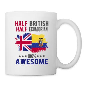 Halb Brite Halb Ecuadorianer - Tasse - Weiß - Rechts