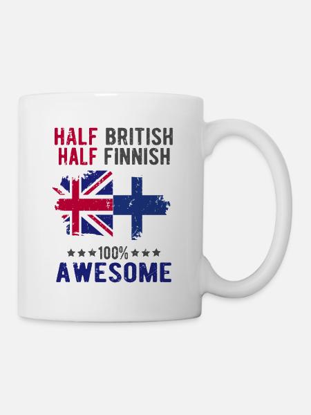 Moitié britannique moitié finlandais - Mug blanc - blanc