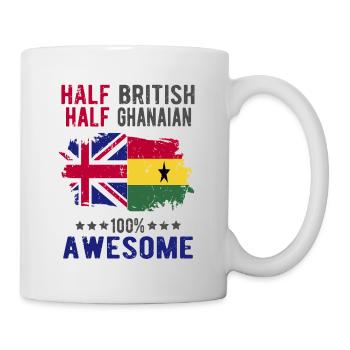 Halb Brite Halb Ghanese - Tasse - Weiß - Rechts