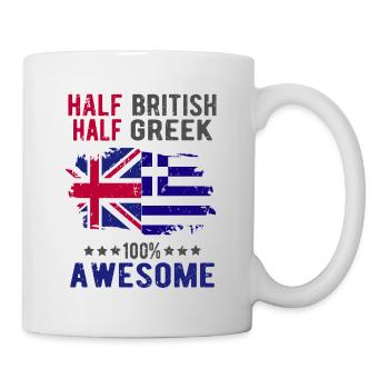 Moitié britannique moitié grecque - Mug blanc - blanc - Droite