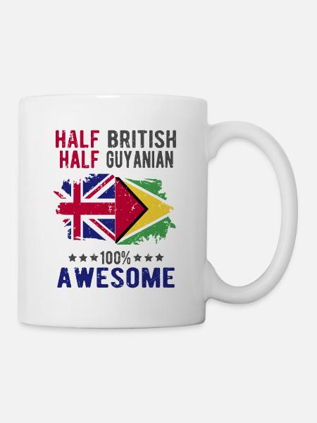 Halb Brite Halb Guyaner - Tasse - Weiß