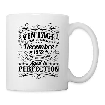 Vintage Flourish Cadeau Anniversaire Décembre 1952 - Mug blanc - blanc - Droite