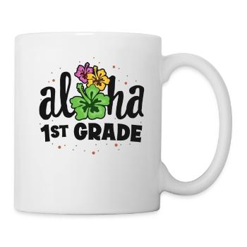 Aloha 1st Grade Tropical Teacher Erster Tag zurück - Tasse - Weiß - Rechts