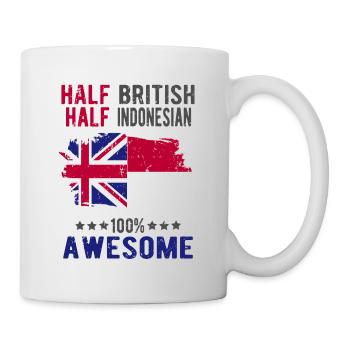 Moitié britannique moitié indonésienne - Mug blanc - blanc - Droite