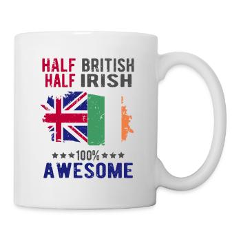 Halb Brite Halb Ire - Tasse - Weiß - Rechts