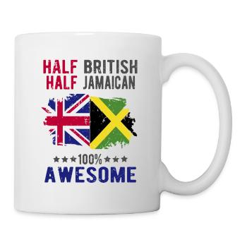 Halb Brite Halb Jamaikaner - Tasse - Weiß - Rechts