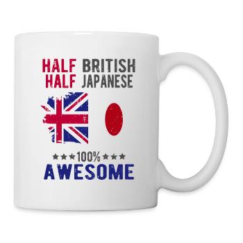 Halb Brite Halb Japaner - Tasse - Weiß - Rechts