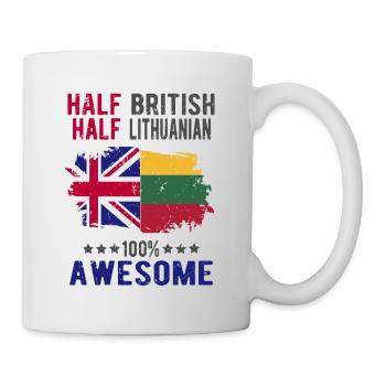Halb Brite Halb Litauer - Tasse - Weiß - Rechts