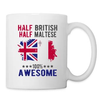 Halb Brite Halb Mateser - Tasse - Weiß - Rechts
