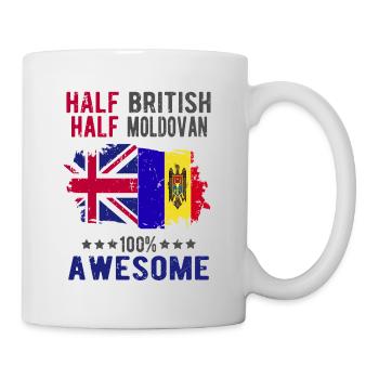 Halb Brite Halb Moldawier - Tasse - Weiß - Rechts