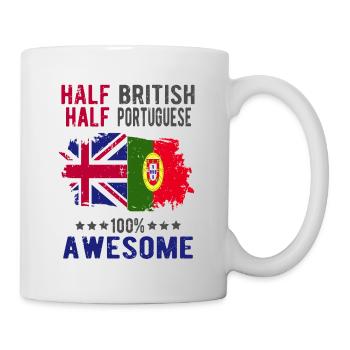 Halb Brite Halb Portugiese - Tasse - Weiß - Rechts