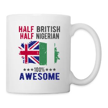 Halb Brite Halb Nigerianer - Tasse - Weiß - Rechts