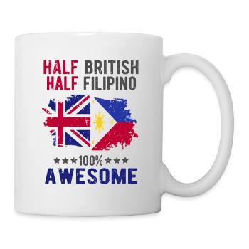 Halb Brite Halb Philippiner - Tasse - Weiß - Rechts