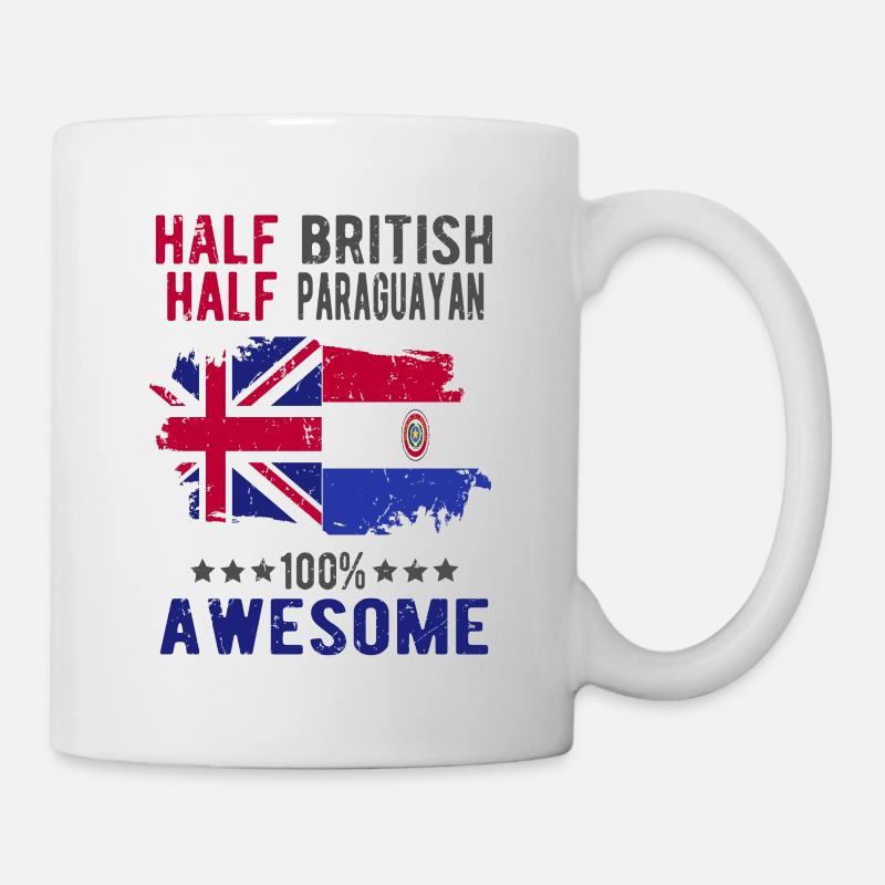 Halb Brite Halb Paraguayer - Tasse - Weiß