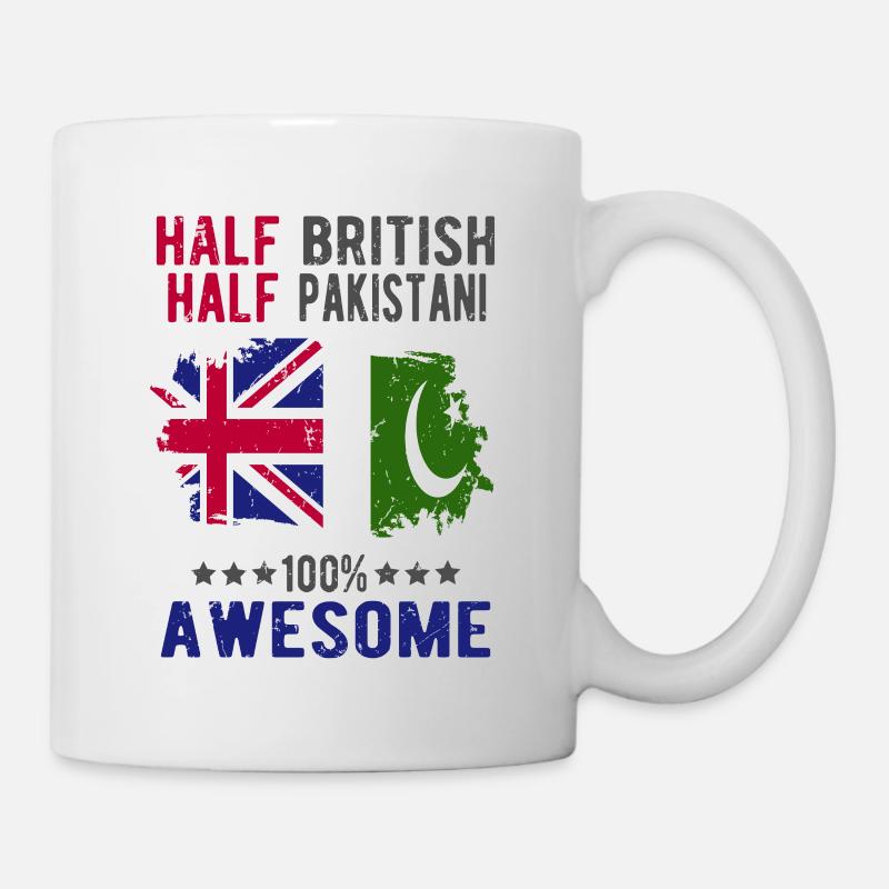 Moitié Britannique Moitié Pakistanais - Mug blanc - blanc